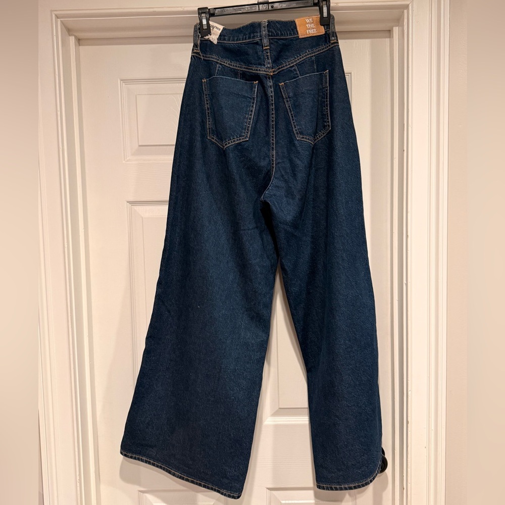 We The Free High-Rise Wide Leg Jeans - Dark Blue - Picture 2 of 5